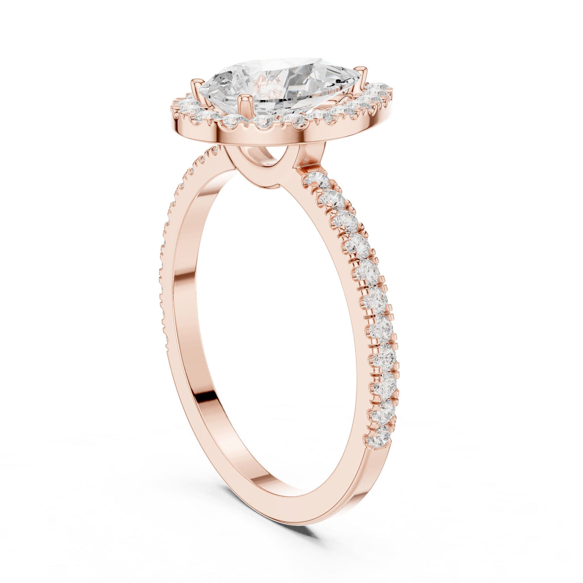 Pear Halo Lab Grown Diamond Engagement Ring