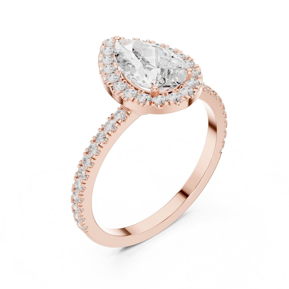 Pear Halo Lab Grown Diamond Engagement Ring