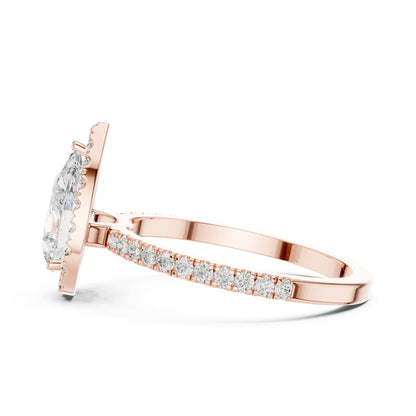 Pear Halo Lab Grown Diamond Engagement Ring