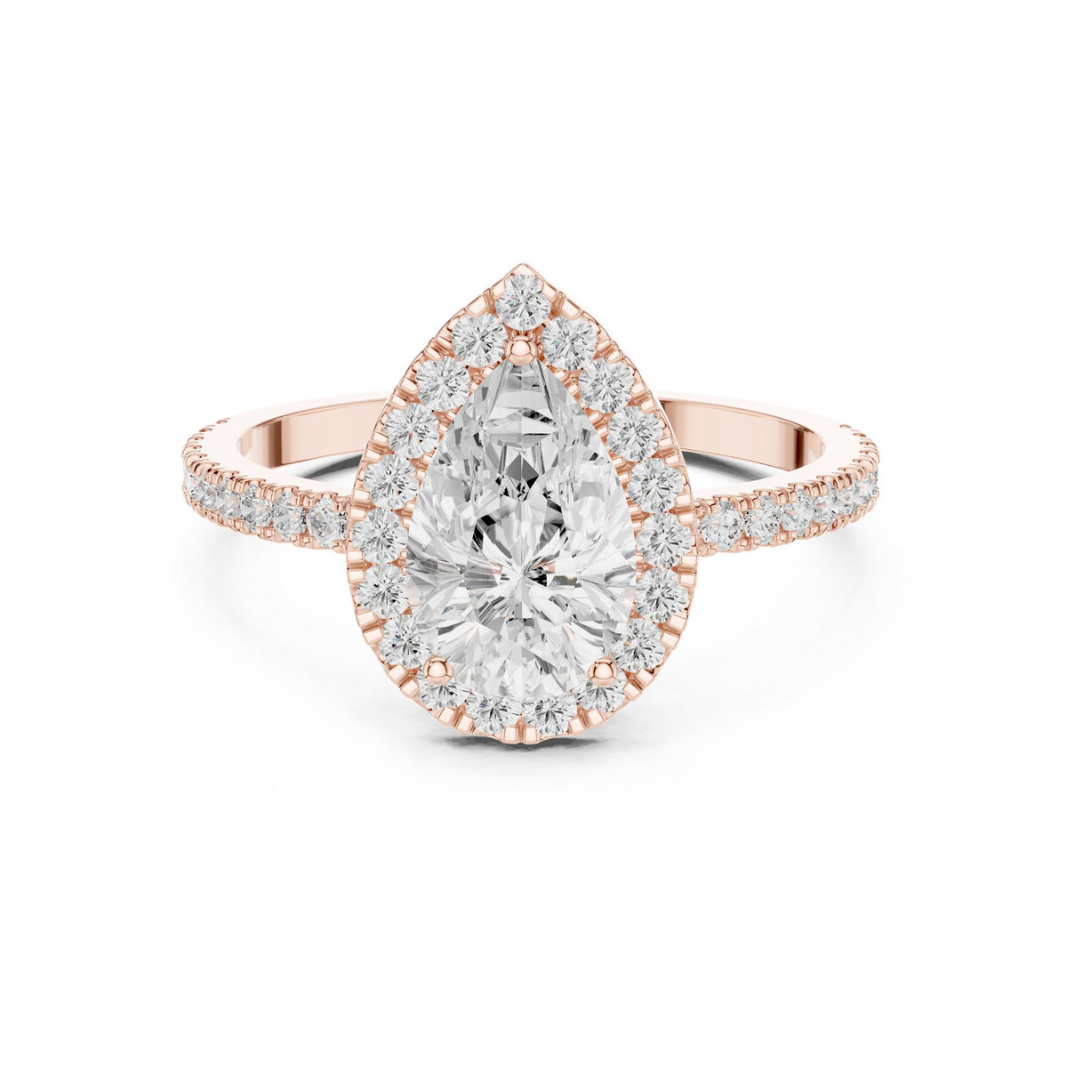 Pear Halo Lab Grown Diamond Engagement Ring