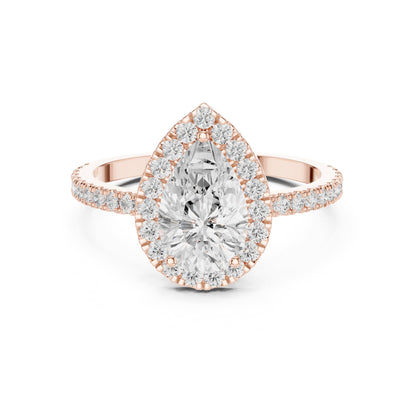 Pear Halo Lab Grown Diamond Engagement Ring