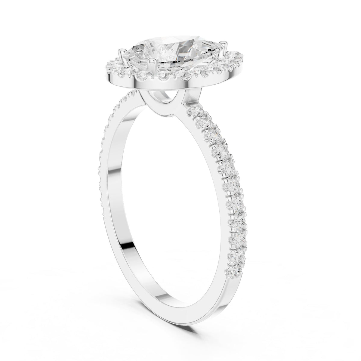 Pear Halo Lab Grown Diamond Engagement Ring