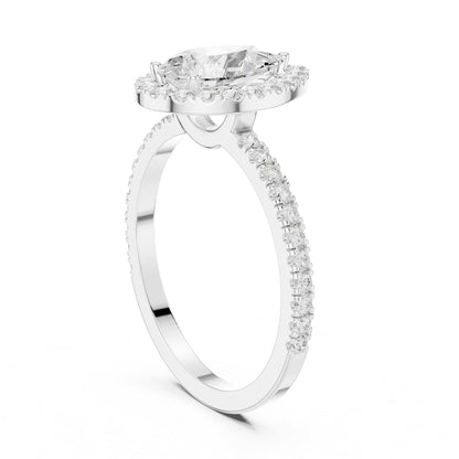 Pear Halo Lab Grown Diamond Engagement Ring