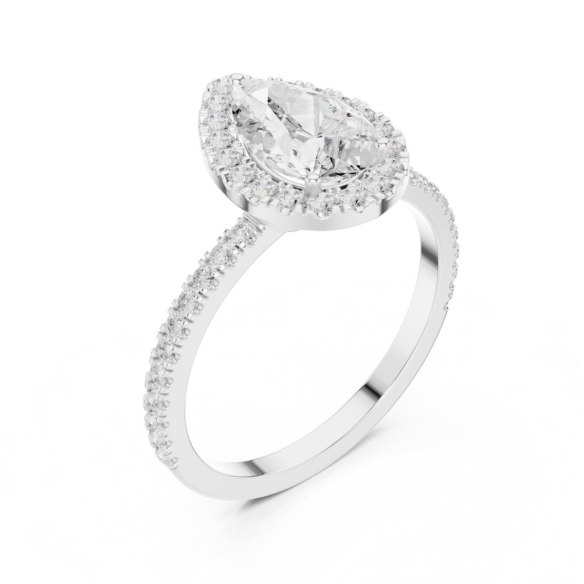 Pear Halo Lab Grown Diamond Engagement Ring