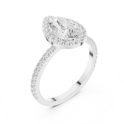 Pear Halo Lab Grown Diamond Engagement Ring