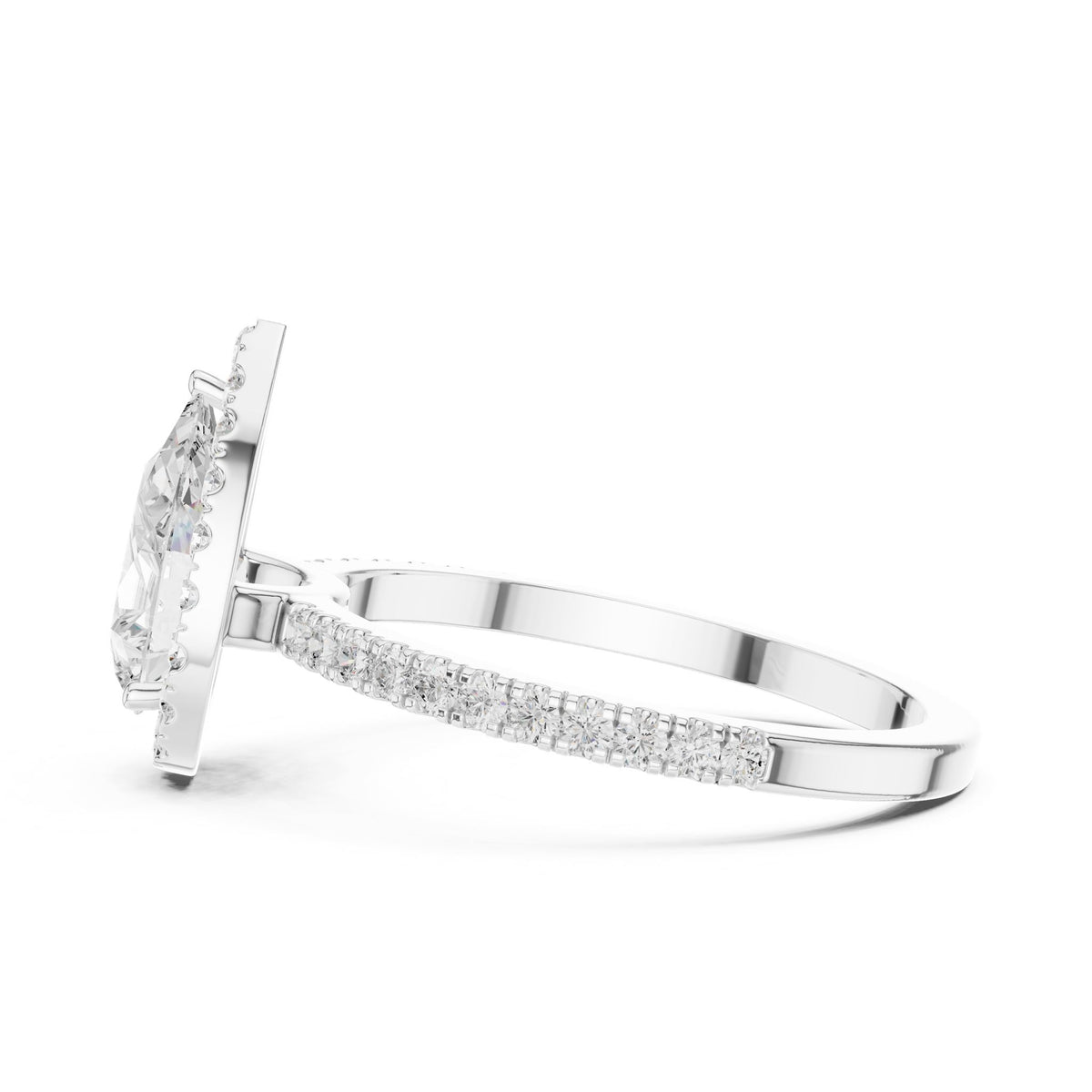 Pear Halo Lab Grown Diamond Engagement Ring