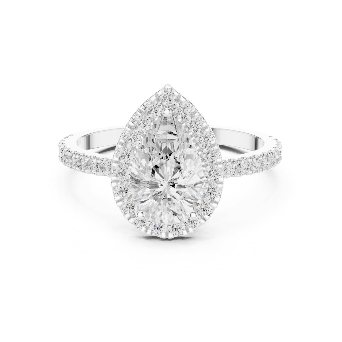 Pear Halo Lab Grown Diamond Engagement Ring