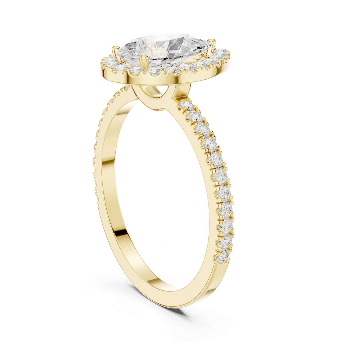 Pear Halo Lab Grown Diamond Engagement Ring