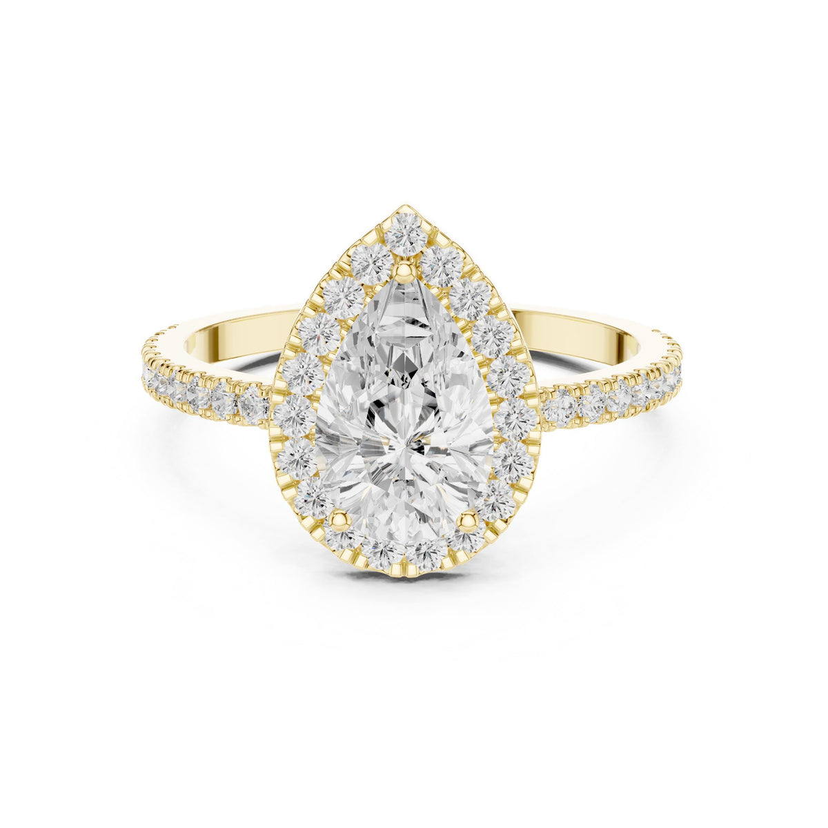 Pear Halo Lab Grown Diamond Engagement Ring