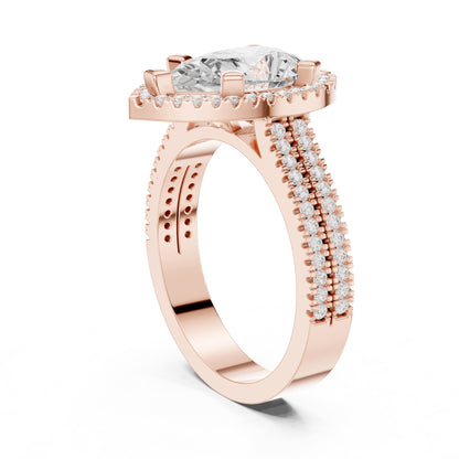 Pear Halo Lab Grown Diamond Engagement Ring