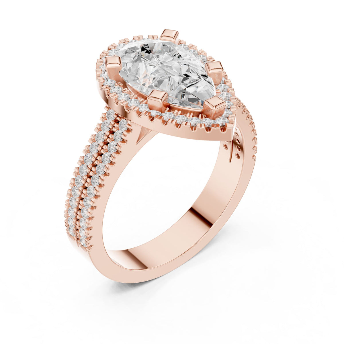 Pear Halo Lab Grown Diamond Engagement Ring