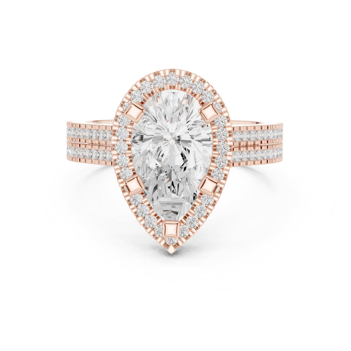 Pear Halo Lab Grown Diamond Engagement Ring