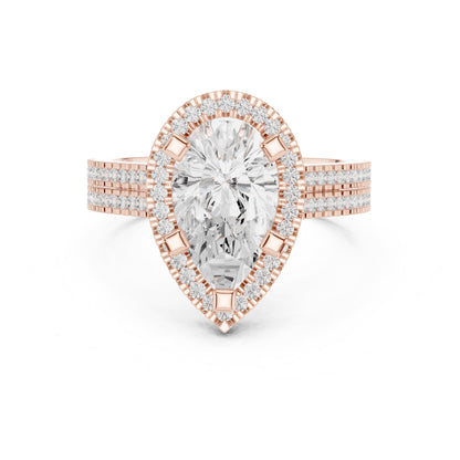 Pear Halo Lab Grown Diamond Engagement Ring