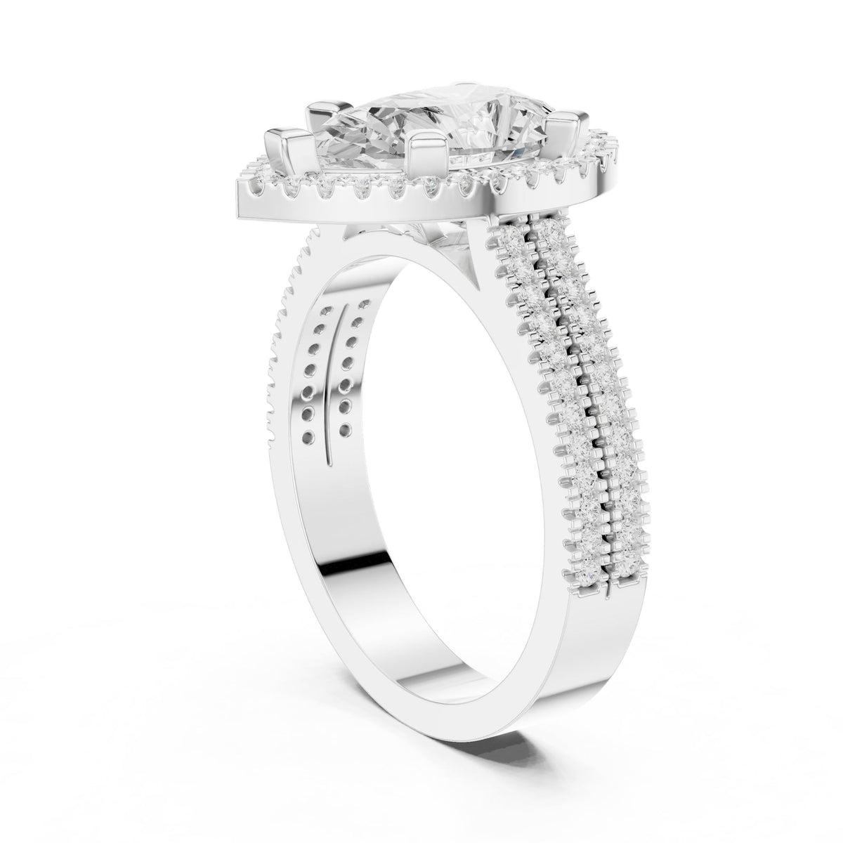 Pear Halo Lab Grown Diamond Engagement Ring
