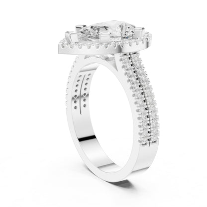 Pear Halo Lab Grown Diamond Engagement Ring