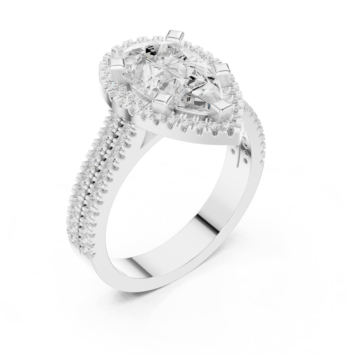 Pear Halo Lab Grown Diamond Engagement Ring