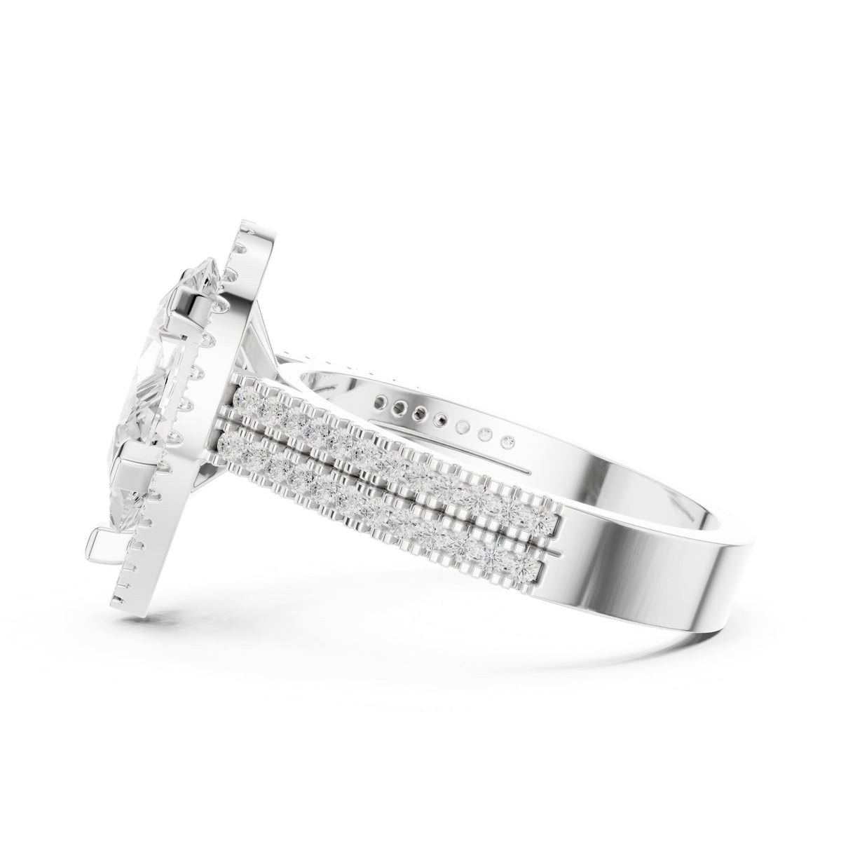 Pear Halo Lab Grown Diamond Engagement Ring