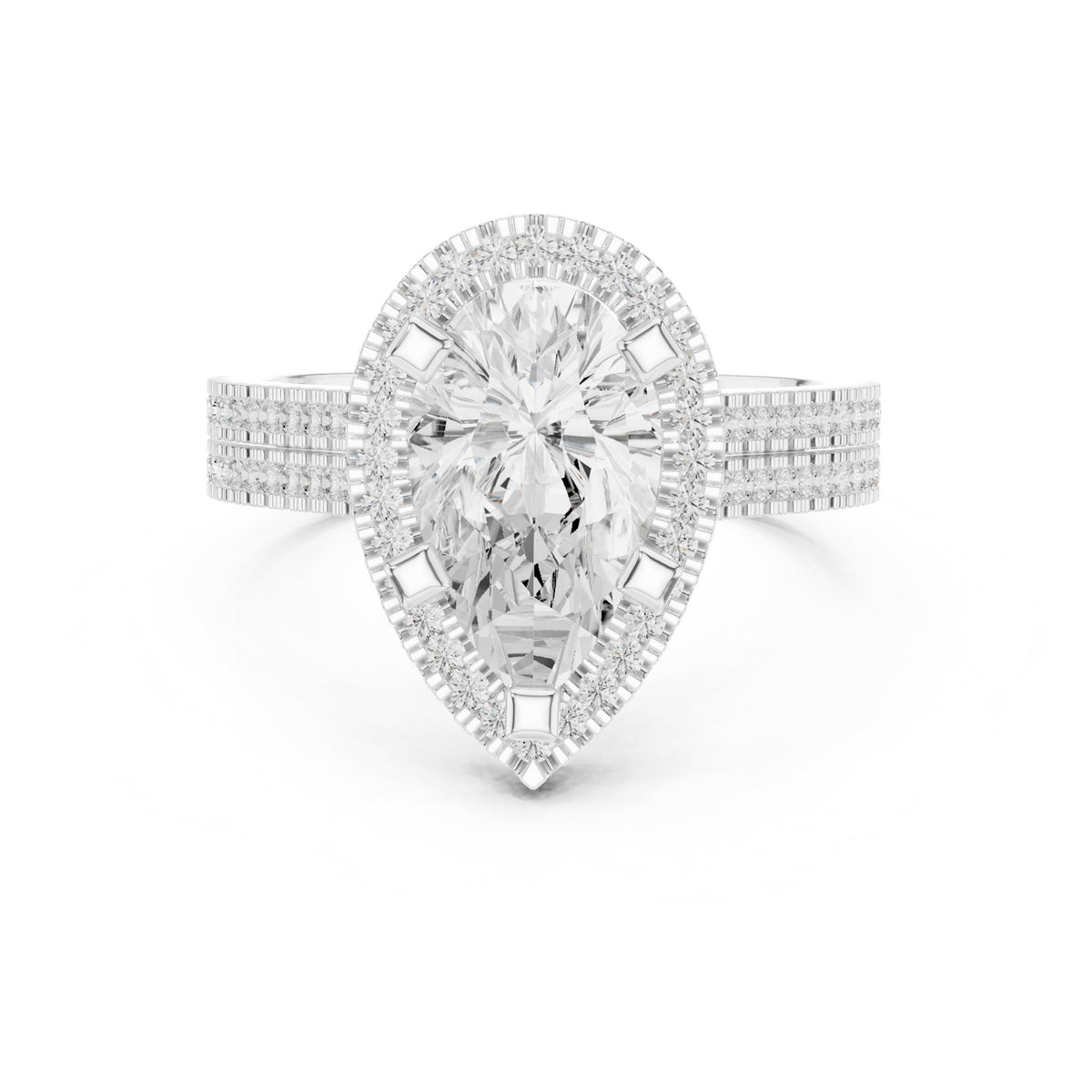 Pear Halo Lab Grown Diamond Engagement Ring