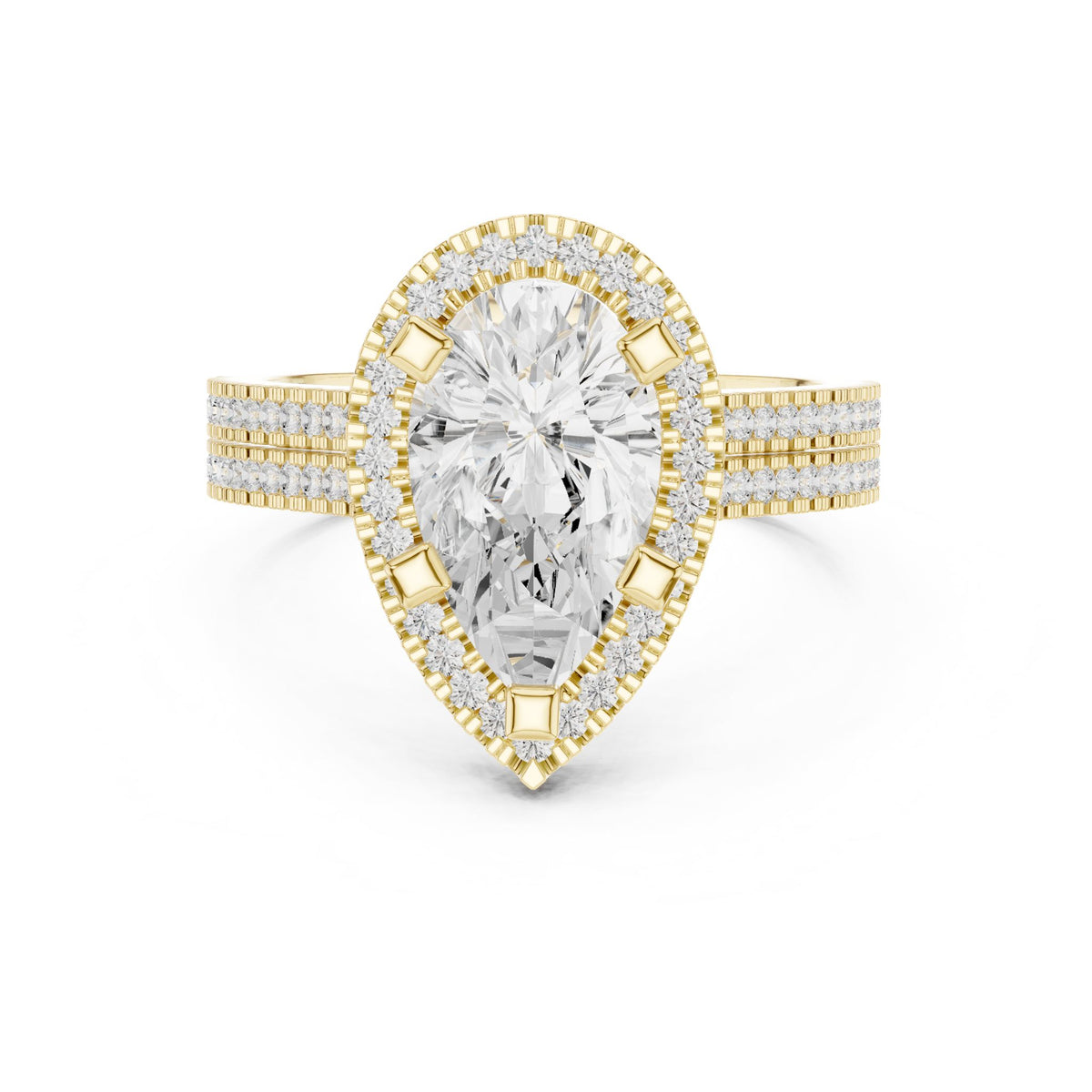 Pear Halo Lab Grown Diamond Engagement Ring