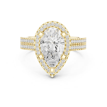 Pear Halo Lab Grown Diamond Engagement Ring