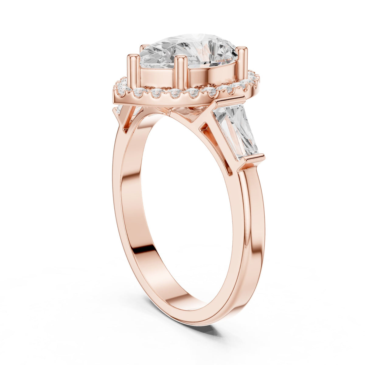 Pear Halo Lab Grown Diamond Engagement Ring