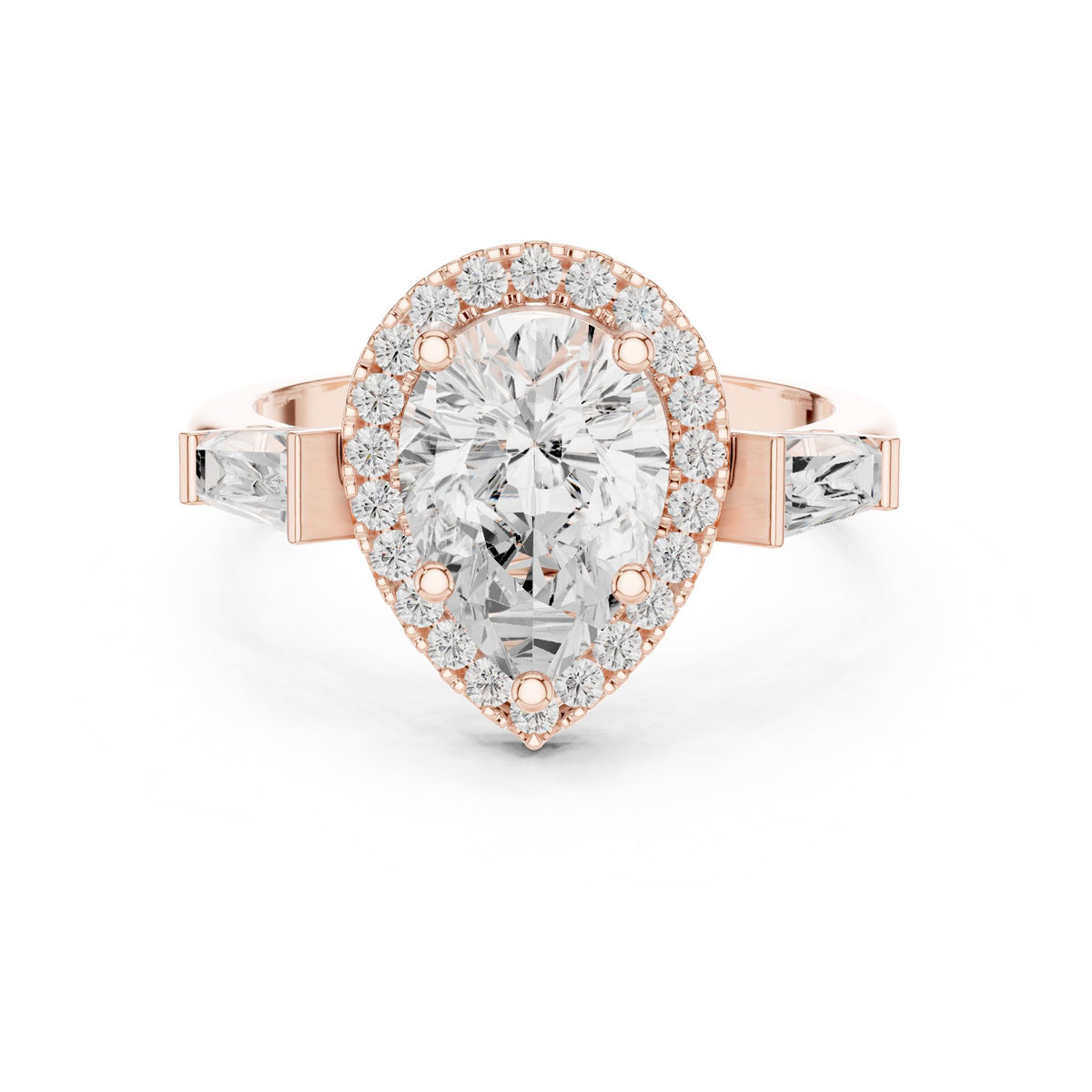 Pear Halo Lab Grown Diamond Engagement Ring