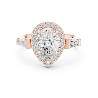 Pear Halo Lab Grown Diamond Engagement Ring