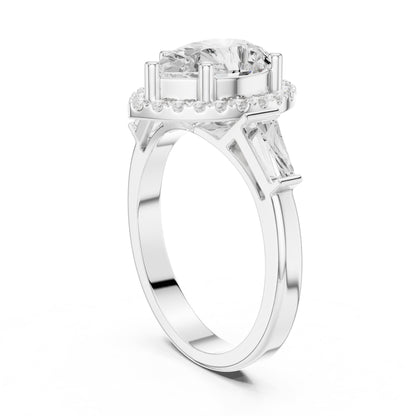 Pear Halo Lab Grown Diamond Engagement Ring