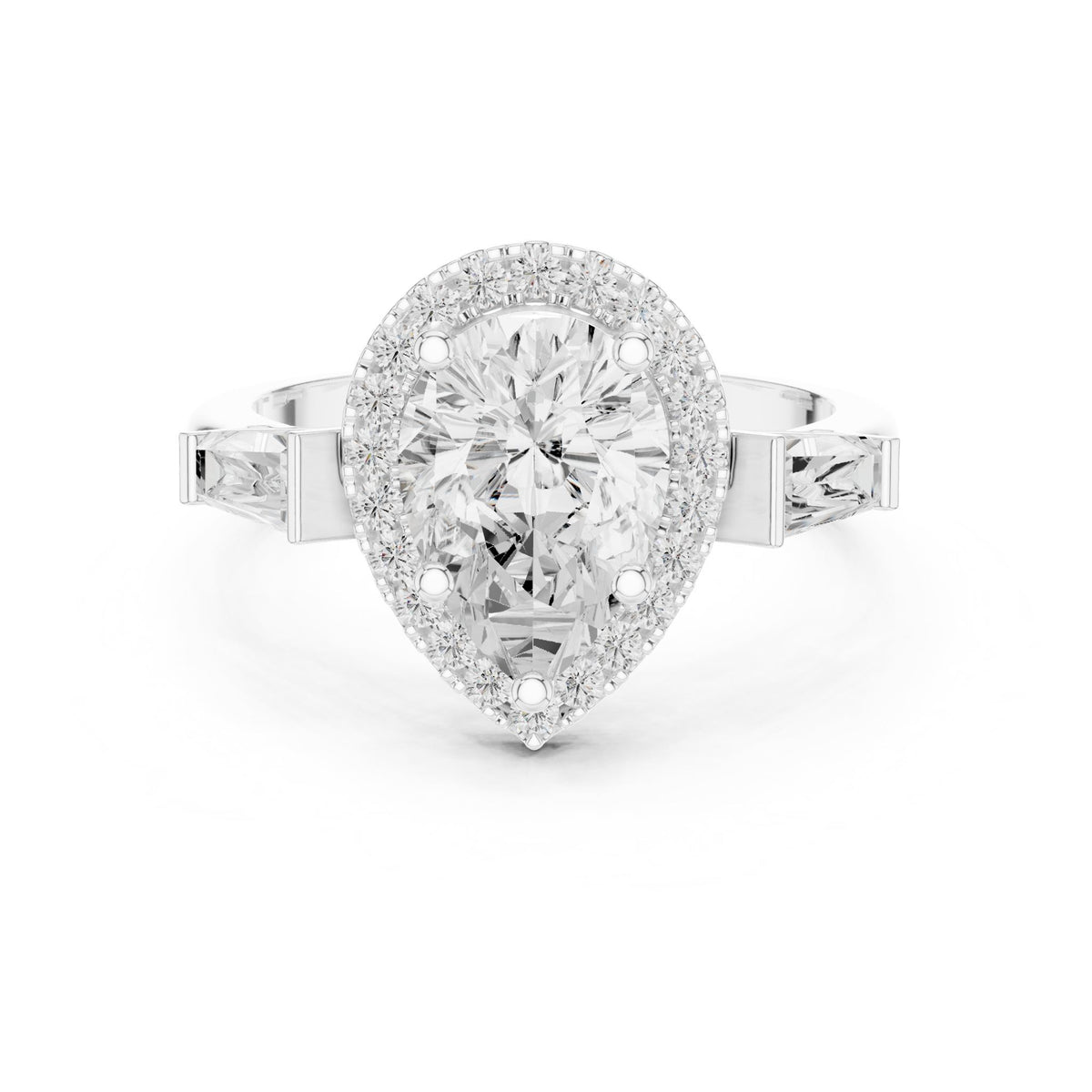 Pear Halo Lab Grown Diamond Engagement Ring
