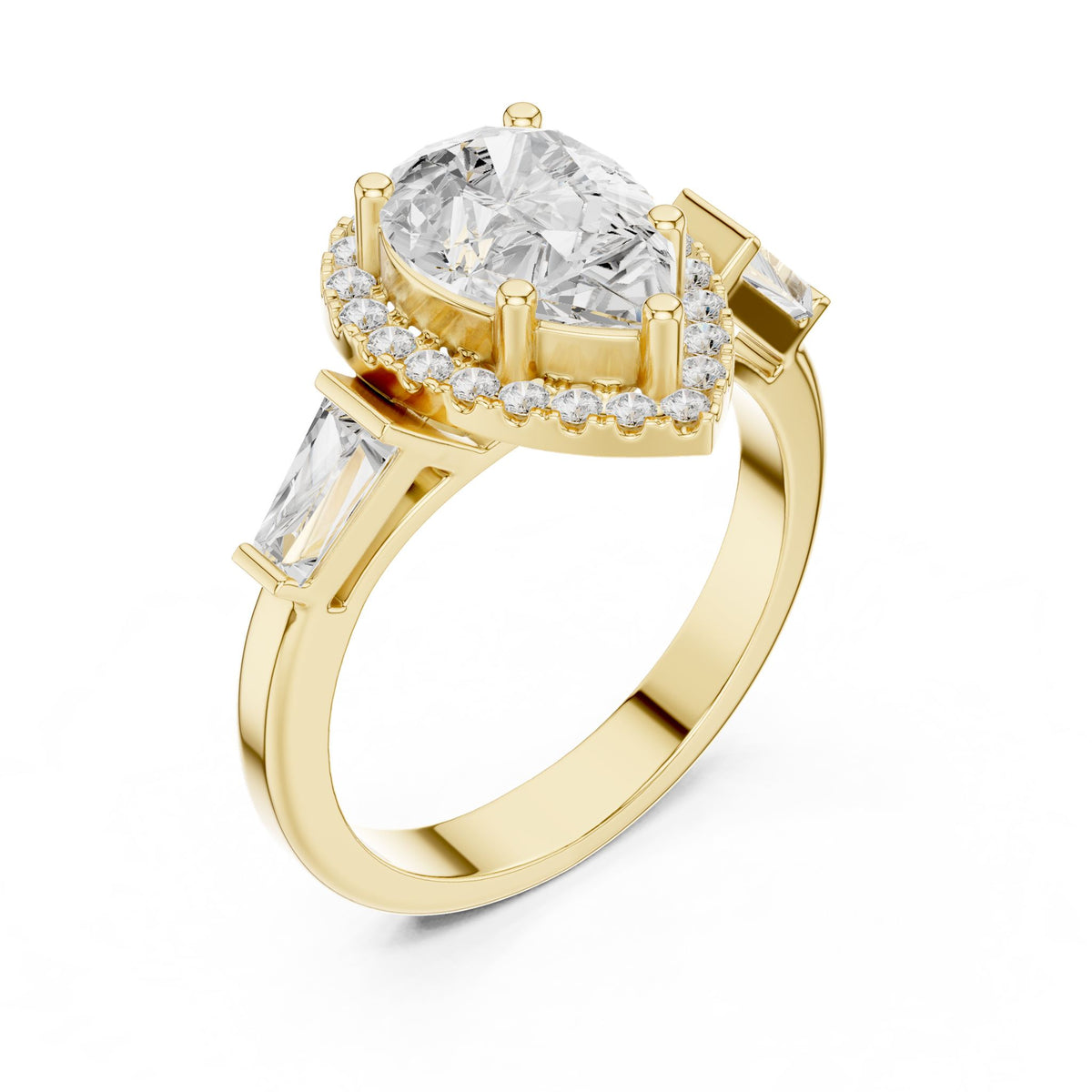 Pear Halo Lab Grown Diamond Engagement Ring