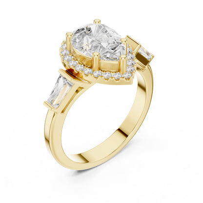 Pear Halo Lab Grown Diamond Engagement Ring