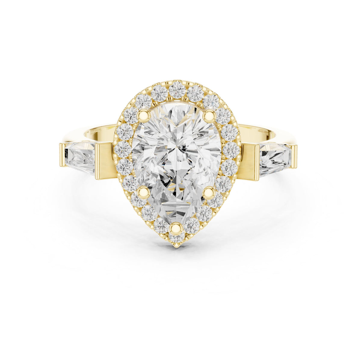 Pear Halo Lab Grown Diamond Engagement Ring