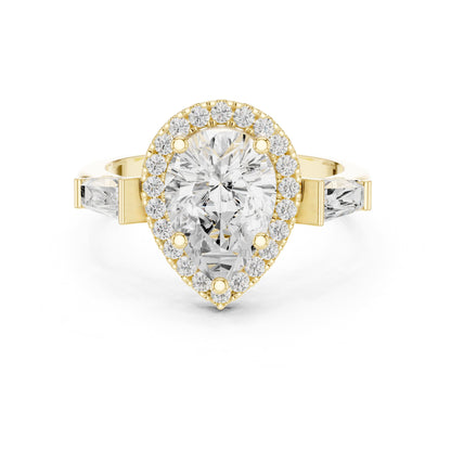 Pear Halo Lab Grown Diamond Engagement Ring