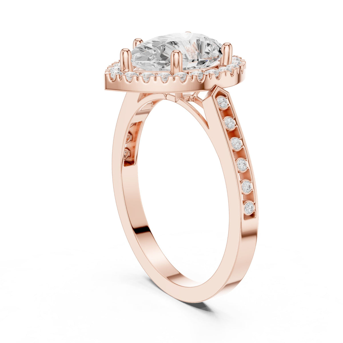 Pear Halo Lab Grown Diamond Engagement Ring