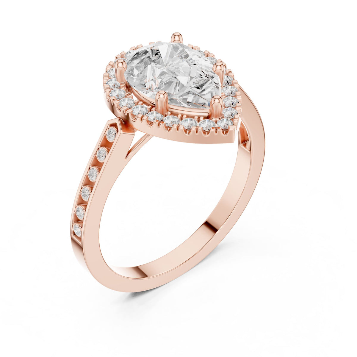 Pear Halo Lab Grown Diamond Engagement Ring