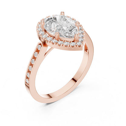 Pear Halo Lab Grown Diamond Engagement Ring