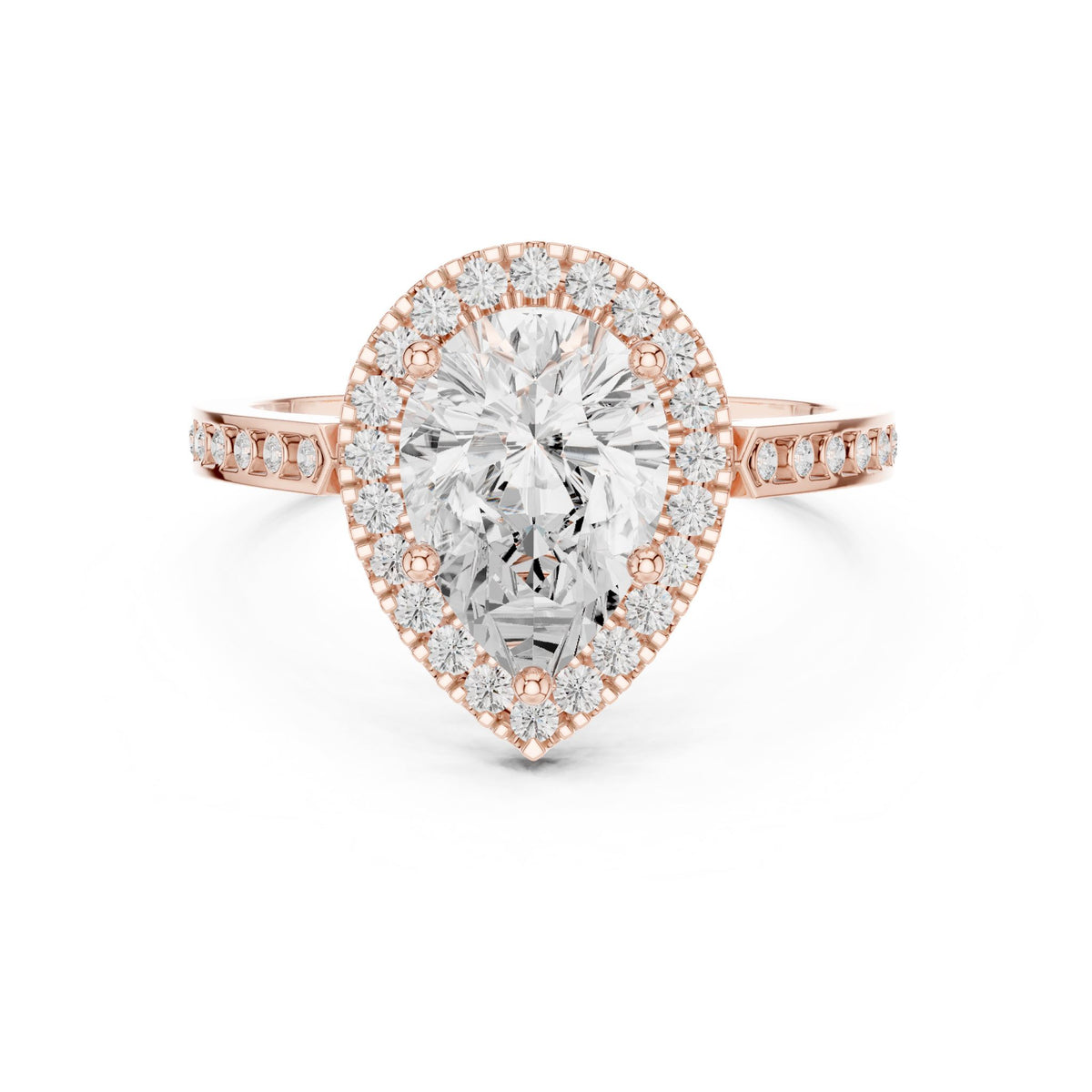 Pear Halo Lab Grown Diamond Engagement Ring
