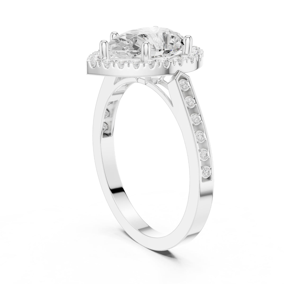 Pear Halo Lab Grown Diamond Engagement Ring