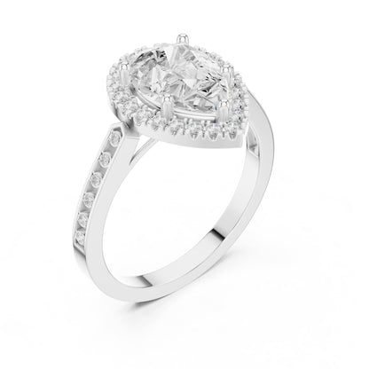 Pear Halo Lab Grown Diamond Engagement Ring