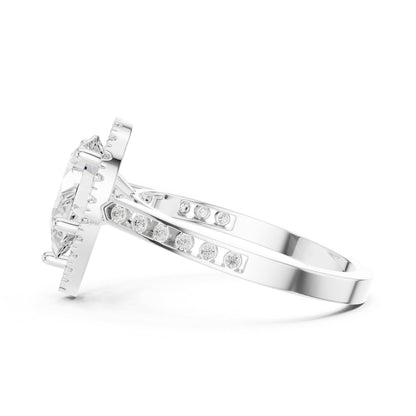 Pear Halo Lab Grown Diamond Engagement Ring