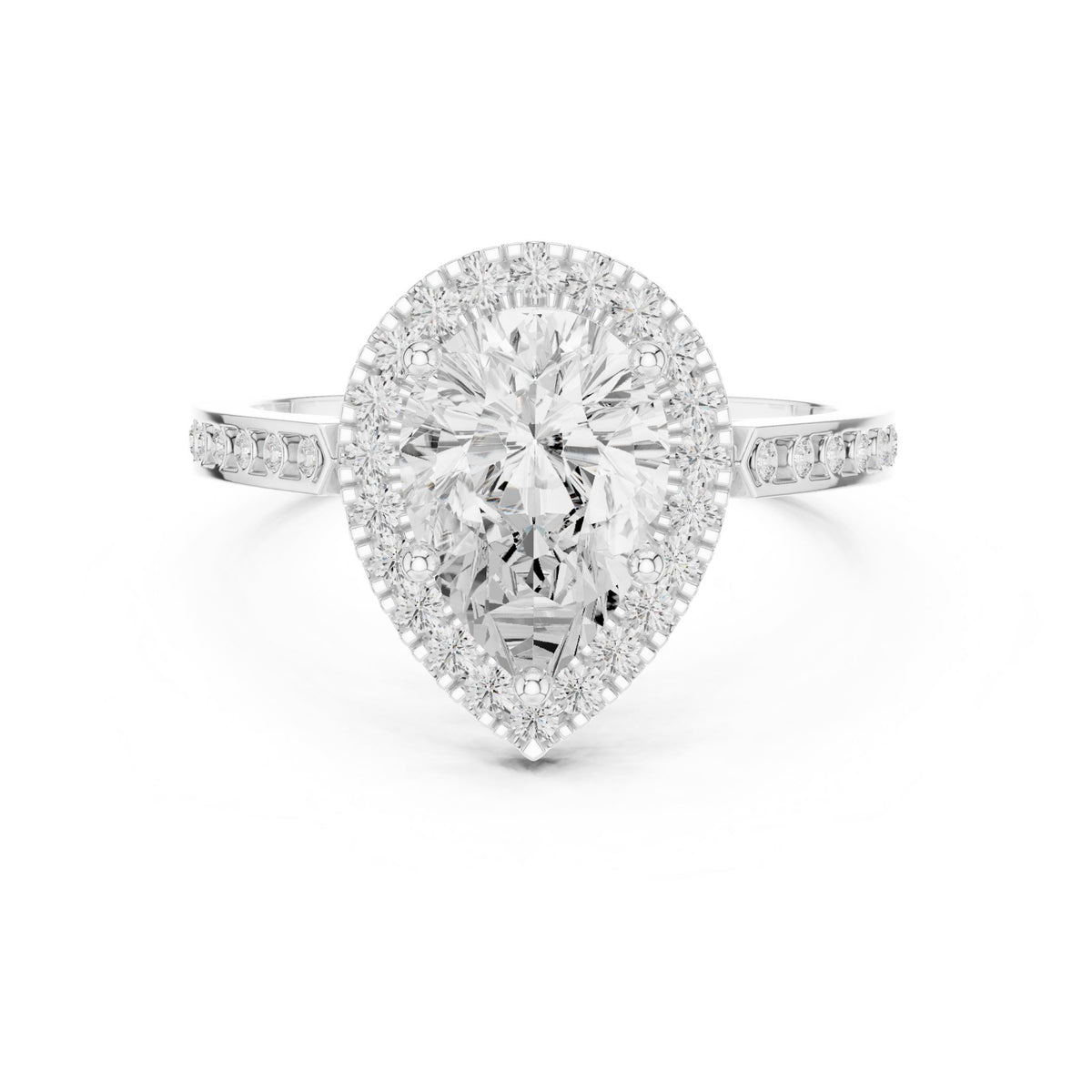 Pear Halo Lab Grown Diamond Engagement Ring