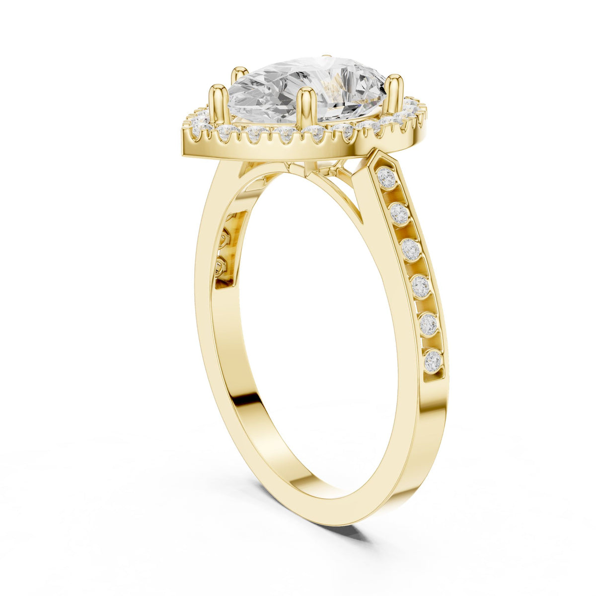 Pear Halo Lab Grown Diamond Engagement Ring