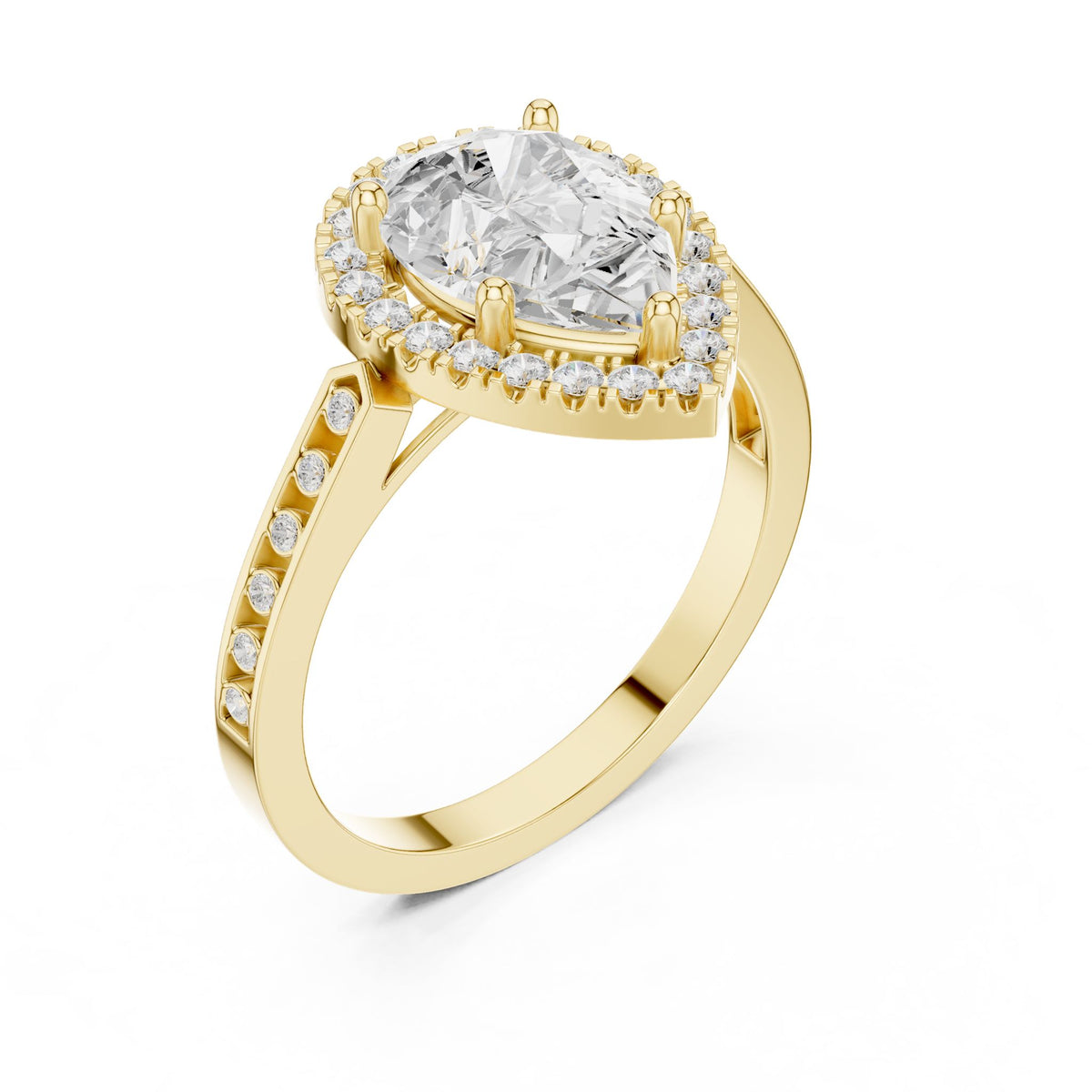 Pear Halo Lab Grown Diamond Engagement Ring