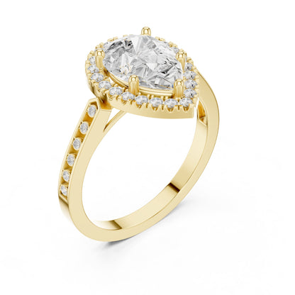 Pear Halo Lab Grown Diamond Engagement Ring
