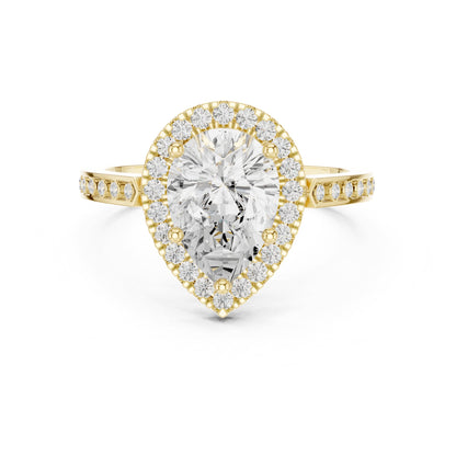 Pear Halo Lab Grown Diamond Engagement Ring