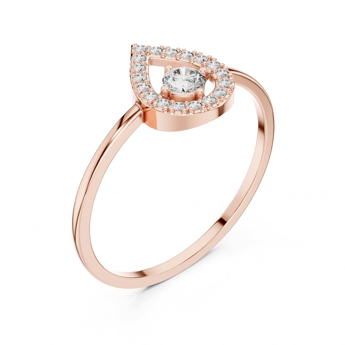 Pear Halo Lab Grown Diamond Engagement Ring
