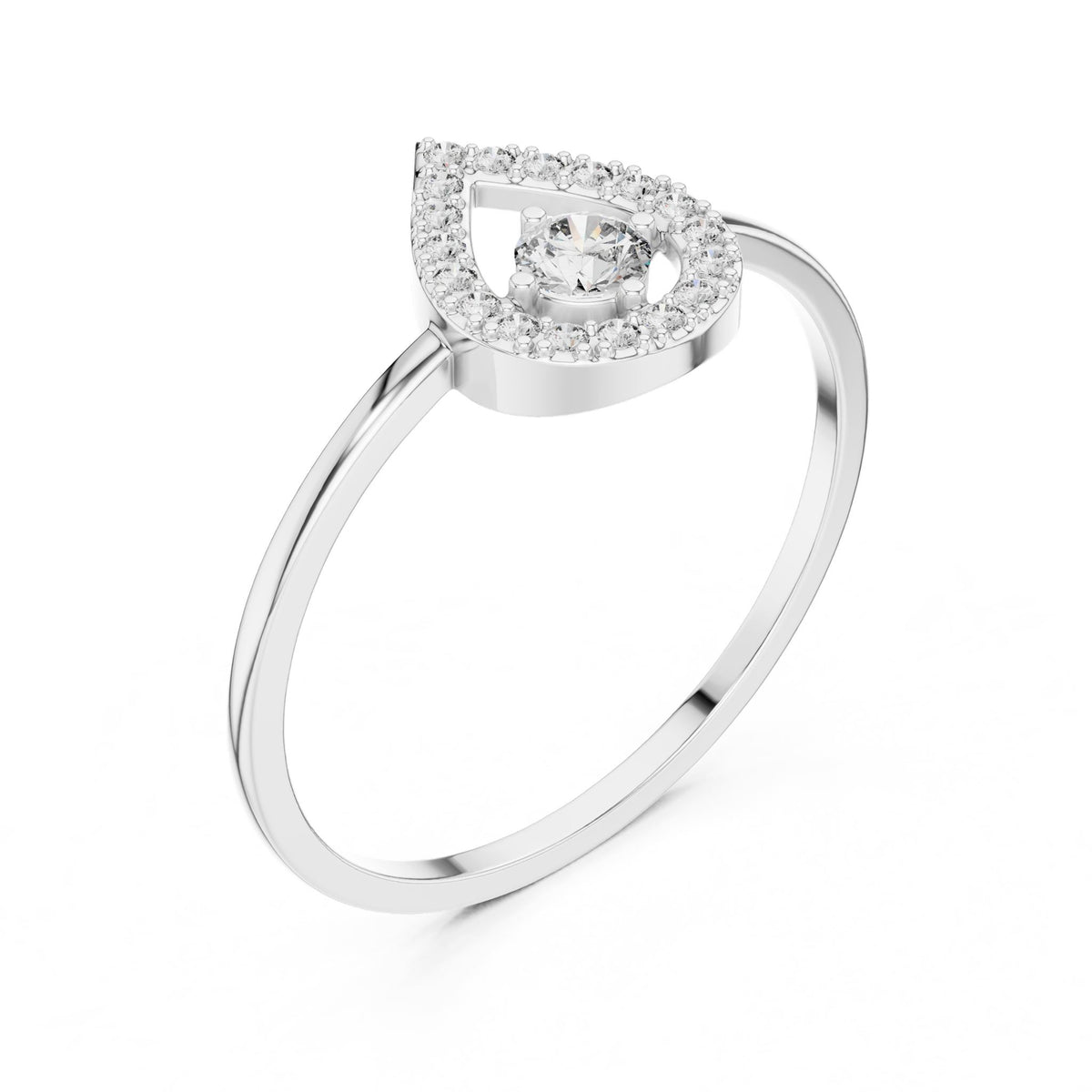 Pear Halo Lab Grown Diamond Engagement Ring