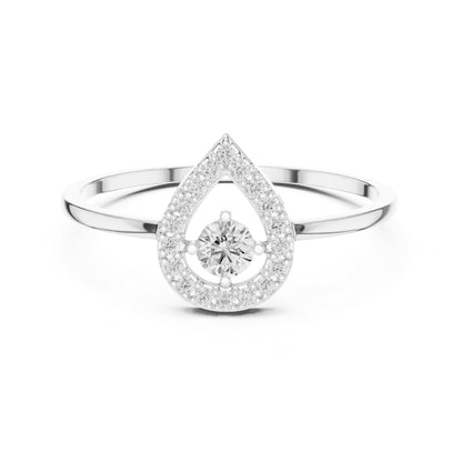 Pear Halo Lab Grown Diamond Engagement Ring