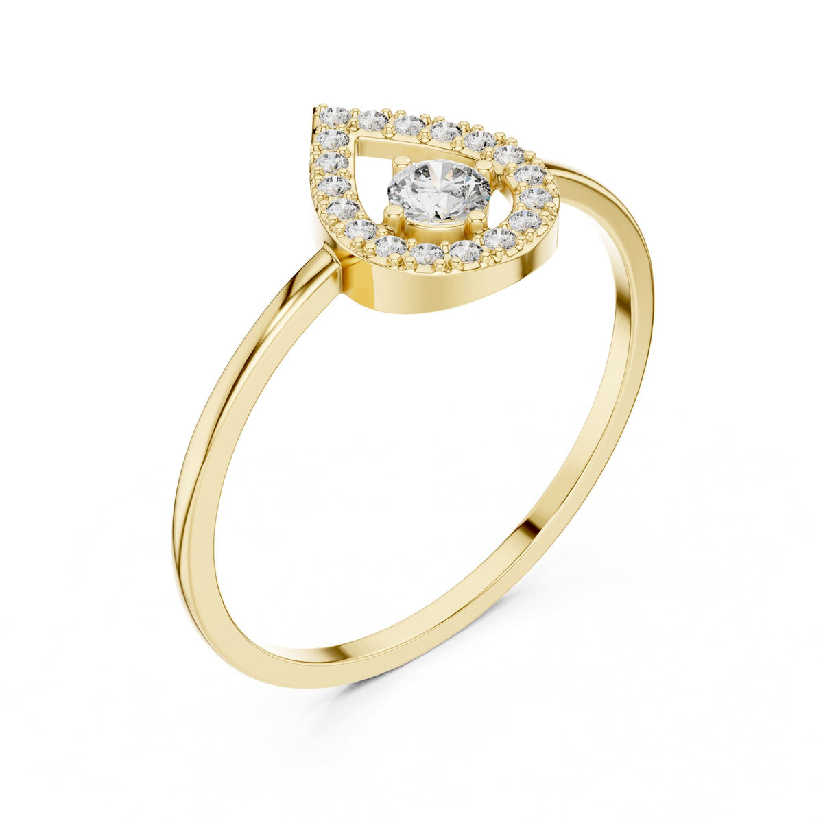 Pear Halo Lab Grown Diamond Engagement Ring
