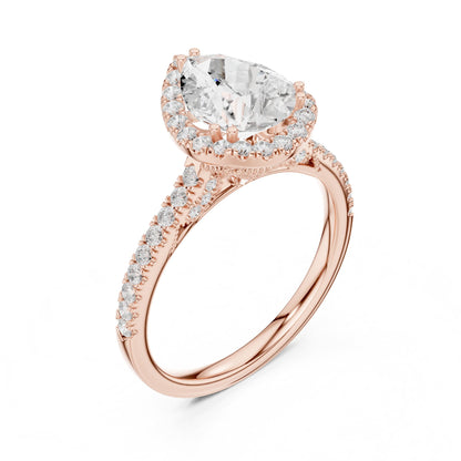 Pear Halo Lab Grown Diamond Engagement Ring